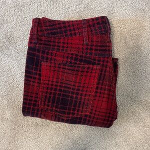 G-Star Red and Black Plaid Women Jeans